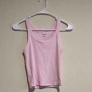 wild fable Pink Ribbed Scoop Neck Tank Top